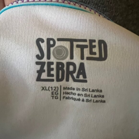 Spotted Zebra Sz 12(XL) Multiple Color Stripe Cross Back Swimsuit Top C05 - Picture 5 of 6